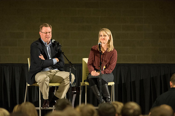 The Gilberts host a Date night in the BYU-Idaho Center.