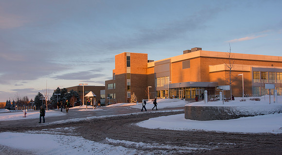 BYU-Idaho campus after a winter storm.