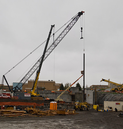 Construction on the Auditorium, later named the BYU-Idaho Center.