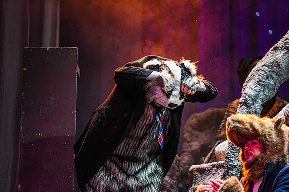 The theatre department's dress rehearsal of the Wind in the Willows in the Snow Drama Theatre.