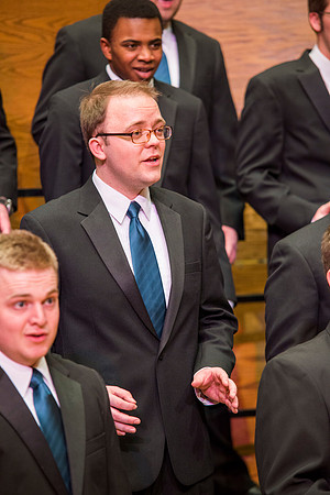 Brigham Young University-Idaho Men's Choir performing for their newest concert.