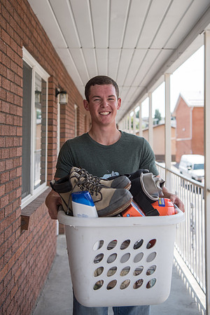 Students moving back in before Fall Semester.