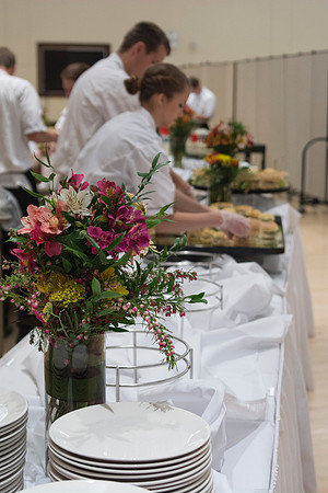 Students neatly arrange sandwiches for lunch at PAC during the 2014 Spring Semester.
