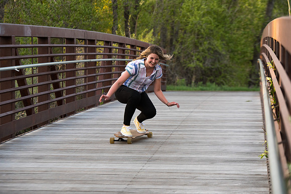As a student Kenadee enjoys finding time for herself by going out and longboarding. Shots were taken at Riverside Park, Rexburg, Idaho.