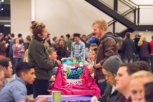 President Gilbert and his wife, Christine host a campus-wide date night for the students and their dates.