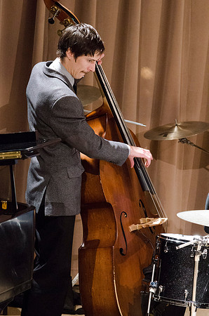 The small Jazz Band performs at the Music Department Showcase.