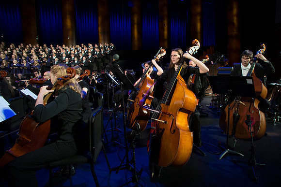 A BYU-Idaho Sacred Music Production performed in the BYU-Idaho Center, conducted by Dallin Hansen and written by Daniel Gawthrop.
