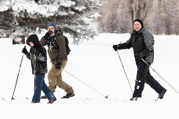 Volunteers and Community members enjoying Winter Fest at the Teton Lakes Golf Course.