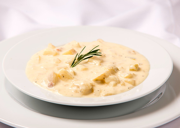 Food Service Catering menu item. Yukon Gold Potato Cheddar Soup
