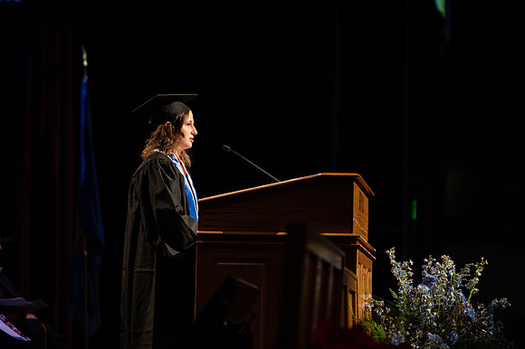 Graduates during convocation for the College of Academic Success & Interdisciplinary Studies. Speakers: Kevin Brower, Jenna Kate Wilson, Tyler Christensen