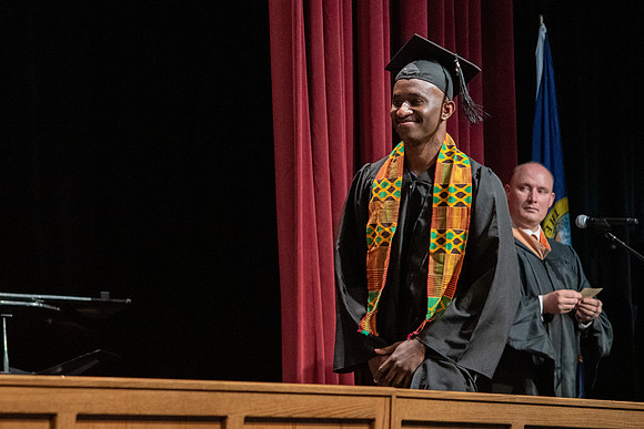 Graduates during convocation of the College of Physical Sciences and Engineering.