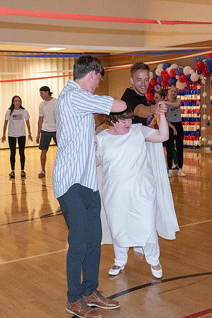 A Fourth of July party at the Hinckley Gym.