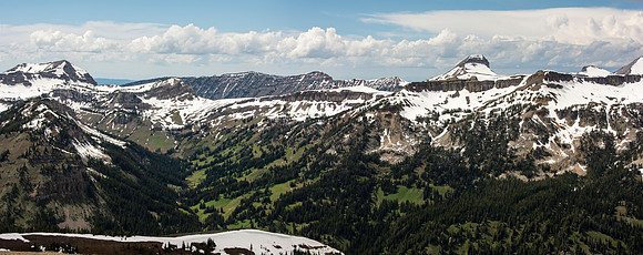 Jackson Hole Ski area. Scouting out Rock Spring Buttress for video shoot.