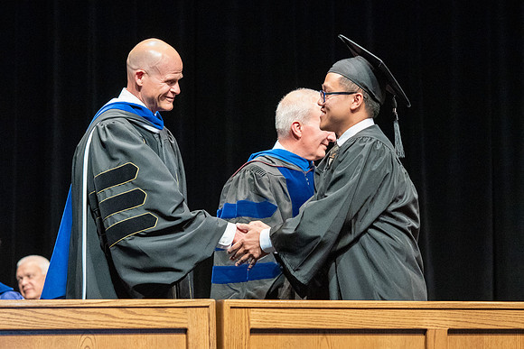 Graduates during convocation of the College of Physical Sciences and Engineering.