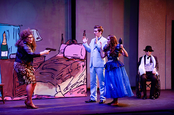 This murder mystery farce propels a mild-mannered English shoe clerk into a lunatic mix of murdered Atlantic City croupier, his near-sighted jilted mistress, her hen-pecked brother and several hundred