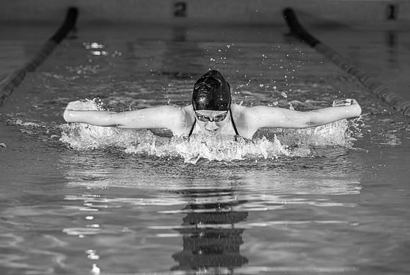Swimming Pool fitness banner photoshoot.