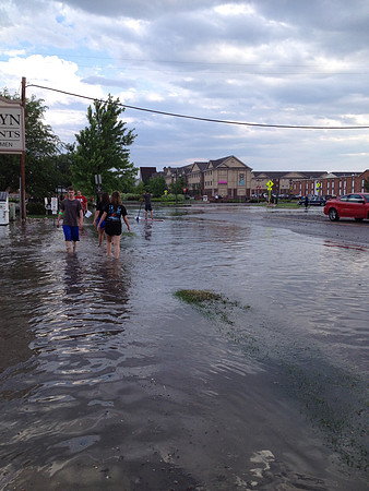July 15, 2014 Over an inch of rain in less than an hour created a flash flood through Rexburg streets, through a few BYU-Idaho buildings and also flooded several students basement apartments. The even