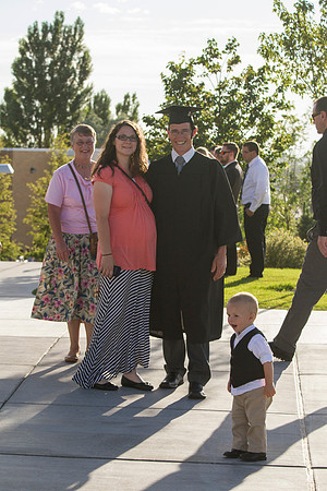 Graduates meet outside on the BYU-Idaho campus after commencement to take pictures before convocation starts. Photo by Tyler Rickenbach