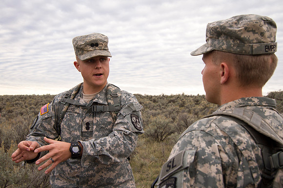ROTC Cadets go out to the field at Beaver Dick Park to conduct a recon mission.