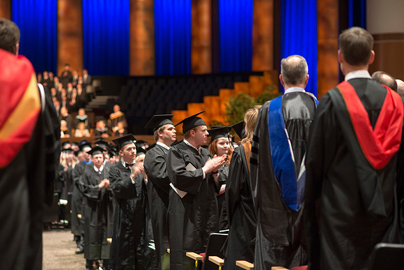 April 2014 Graduation ceremonies in the BYU-Idaho Center.