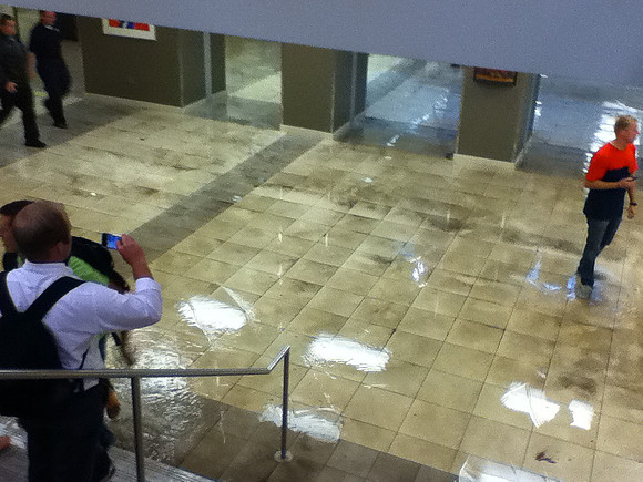 July 15, 2014 Over an inch of rain in less than an hour created a flash flood through Rexburg streets, through a few BYU-Idaho buildings and also flooded several students basement apartments. The even