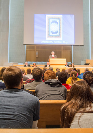 Richard Oman, former Senior Curator of Art at the LDS Church Museun of History &amp; Art, speaks to students and guests at BYU-Idaho about artistic renditions of the Tree of Life found across the worl