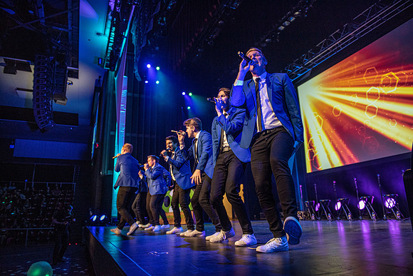 Vocal Point performs during Power to Become, held in the Hart Auditorium.