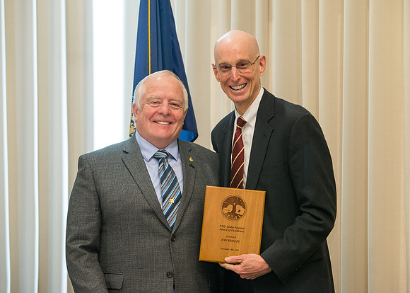 Emeritus Breakfast, Nov 2018, BYU-Idaho Alumni Award of excellence was awarded to Jon Beesley.