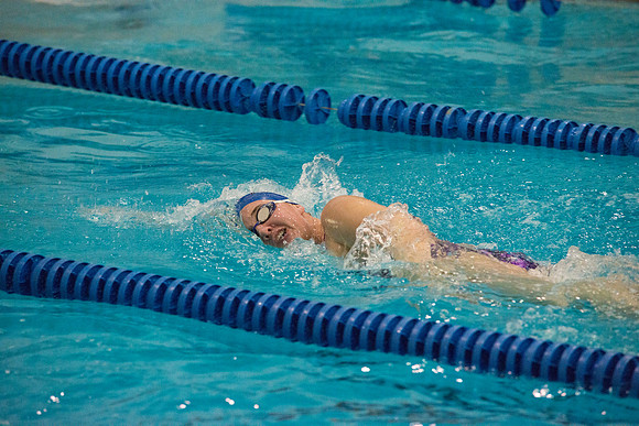BYU-Idaho swimmers swim in the championship held in the Hart Building