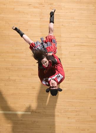Marketing photos shot from the catwalk in the Hart Gym for their upcoming tour.