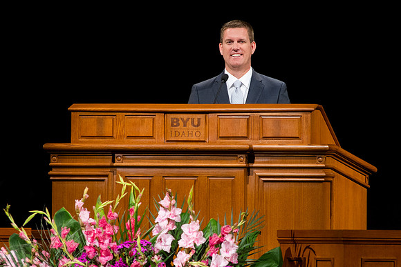 John D. Griffith speak at devotional about the importance of receiving, reacting and recognizing promptings from the Spirit.