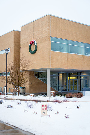 Snowy morning on campus, Fall 2016
