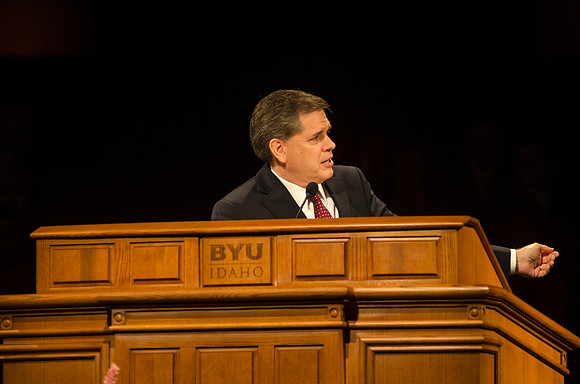 David L. Beck, Young Men General President, speaks at BYU-Idaho devotional.