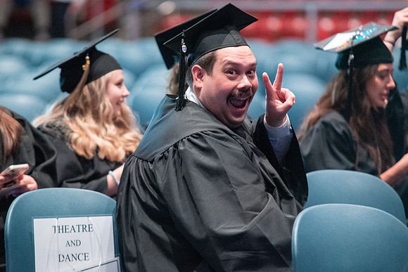 Graduates during convocation for the College of Performing and Visual Arts.