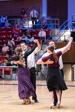 Students perform in a dance competition at the Hart Auditorium.