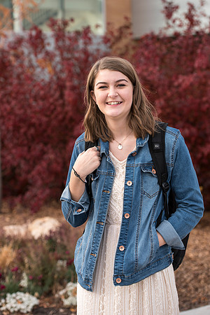 Information Technology students pose on campus for the department webpage.