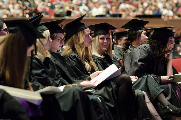 Students gather before, during and after the Graduation Commencement Ceremony.