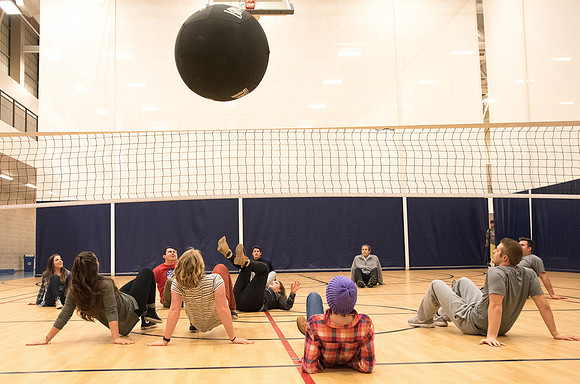 Closing social held in the I-Center courts. Food and fun with a Kin-Ball.