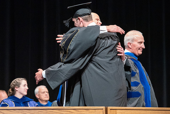 Graduates during convocation of the College of Physical Sciences and Engineering.