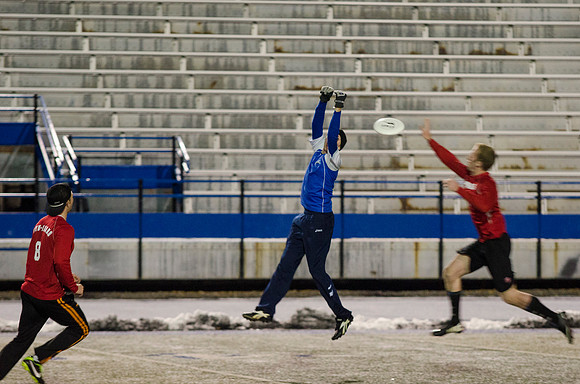 BYU-Idaho students participate in the ultimate frisbee championship game held at the stadium