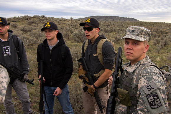 ROTC Cadets go out to the field at Beaver Dick Park to conduct a recon mission.