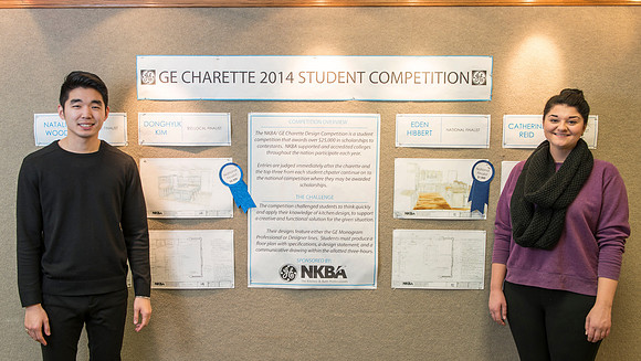 Interior Design students win top prizes in a National competition. Kim Donghyuk won first place recieving a $5000 award and Eden Hibbert recieved $1000 for her Honorable mention. Second place winner N