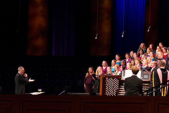 A musical selection, "Redemption Cometh" is sung by the Univesity Choir during the 2014 Spring Graduation Commencement. Photo by Tyler Rickenbach