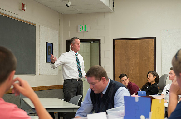 Business Management students learn some creative developement and thinking skills to prepare them for their IBC groups. Kent Lundin teaches the class along with Craig Bell, Drew Eagar.