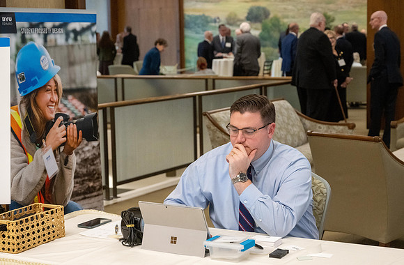 President Henry J Eyring hosts a dinner for guest at the Church Office Building in Salt Lake City, Utah.