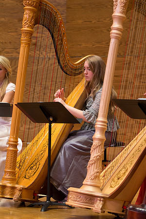 Harp Ensemble dress rehearsal