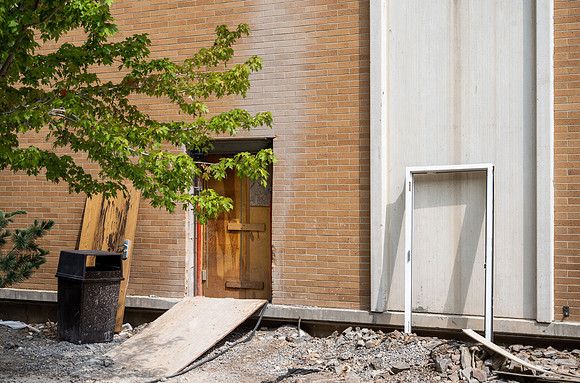 Remodeling and upgrading in and around the Hart Building.