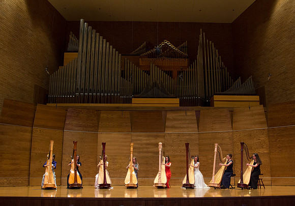 Harp Ensemble dress rehearsal