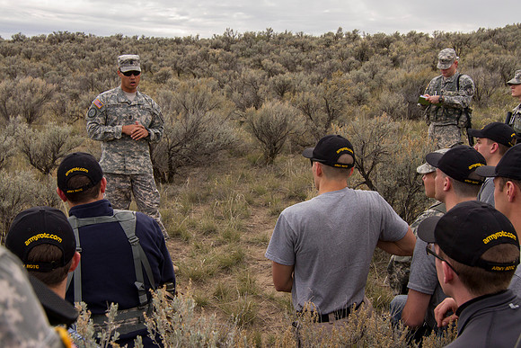 ROTC Cadets go out to the field at Beaver Dick Park to conduct a recon mission.