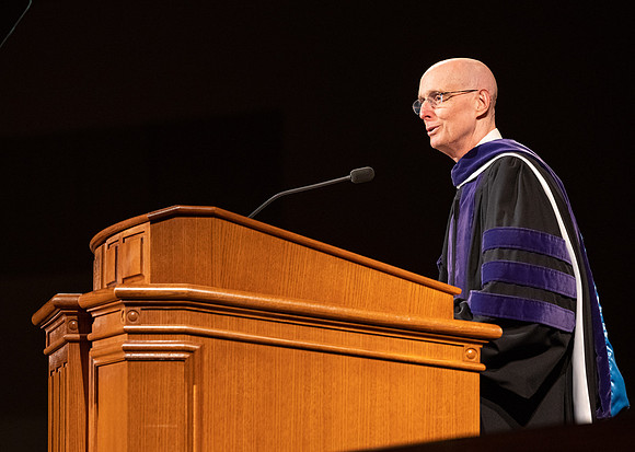 Commencement remarks are prerecorded in the I-Center.